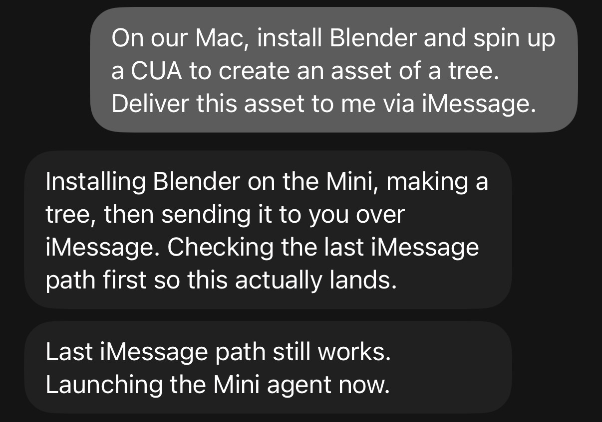 The Grok Bot beginning the Blender task through Codex